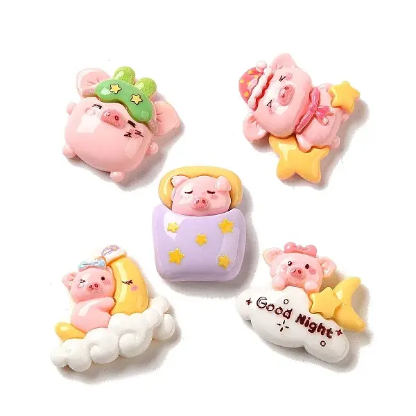 Pig Theme Opaque Resin Decoden Cabochons