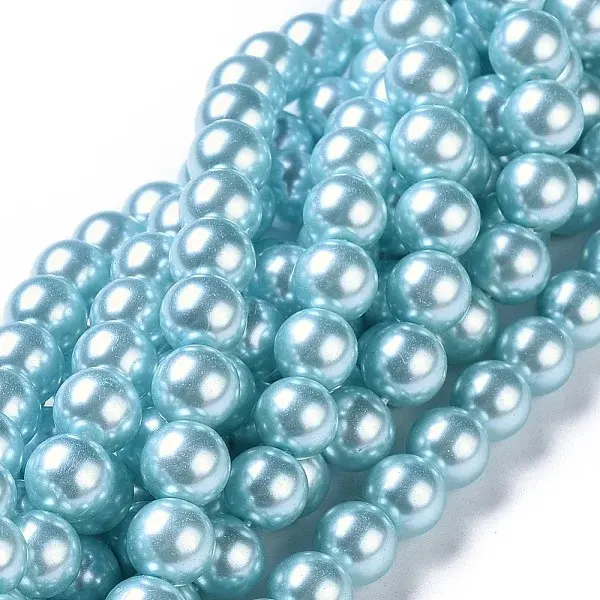 Eco-Friendly Dyed Glass Pearl Round Beads Strands