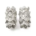 925 Sterling Silver Micro Pave Clear Cubic Zirconia Screw Clasps