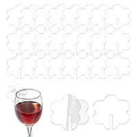 Flower Acrylic Wine Glass Charms Tag