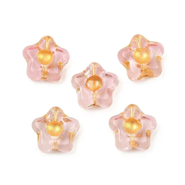 Electroplate and Golden Metal Enlaced Glass Beads