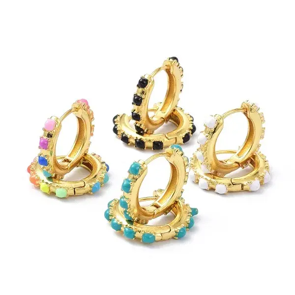 Brass Enamel Hoop Earring Findings