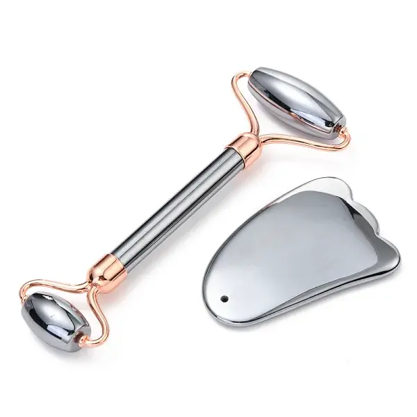 Natural Terahertz Stone Facial Rollers and Gua Sha Set