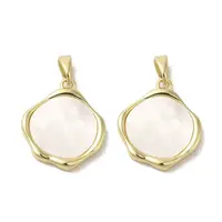 Brass Pave Shell Pendants