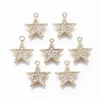 Brass Micro Pave Cubic Zirconia Charms