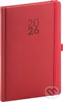 NOTIQUE Týždenný diár Diamante 2026 (červený) (stĺpcový, s pútkom na pero, elastické zatváranie)