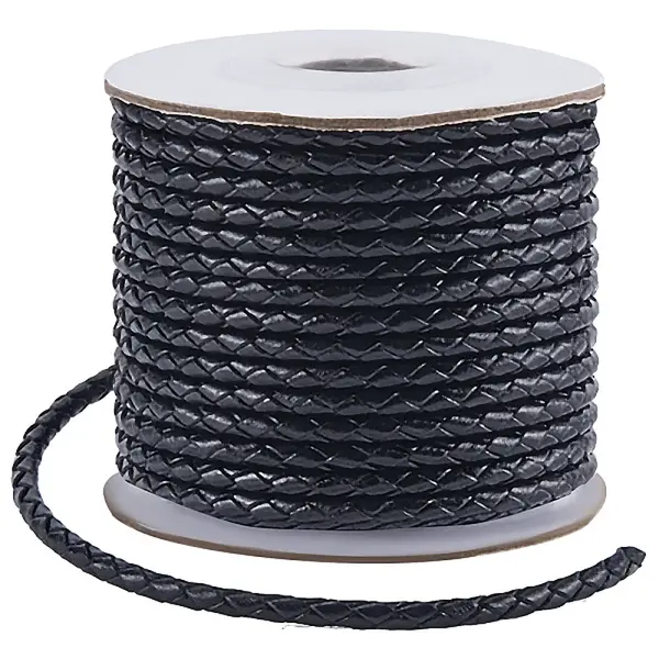 1 Roll 10M Round Braided Cowhide Cords