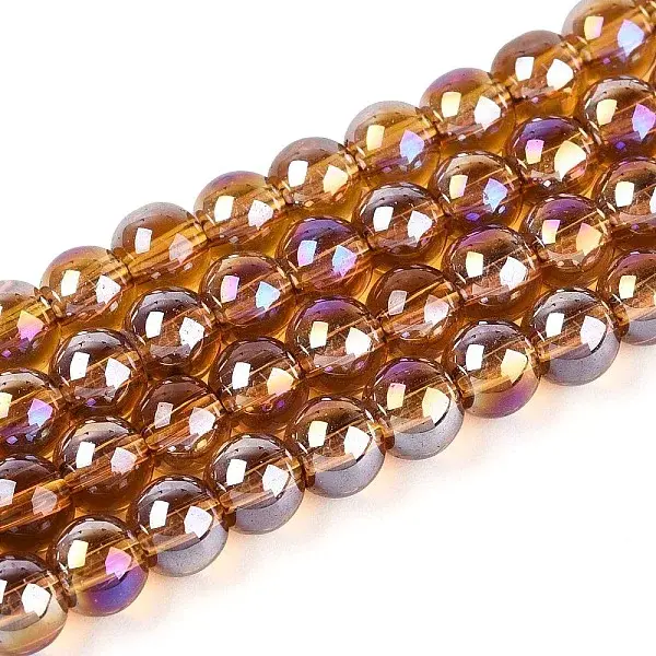 Electroplate Transparent Glass Beads Strands