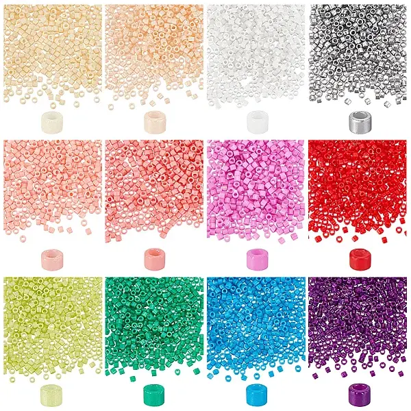 12Bags 12 Colors Opaque Glass Round Seed Beads