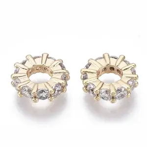 Brass Micro Cubic Zirconia Beads