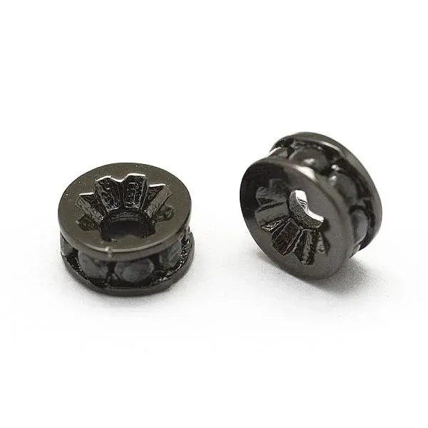 Brass Micro Pave Grade AAA Cubic Zirconia Bead Spacers