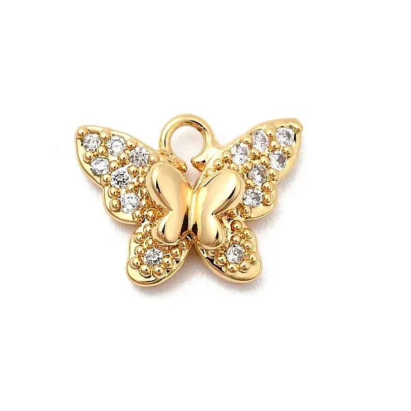 Brass Micro Pave Cubic Zirconia Charms