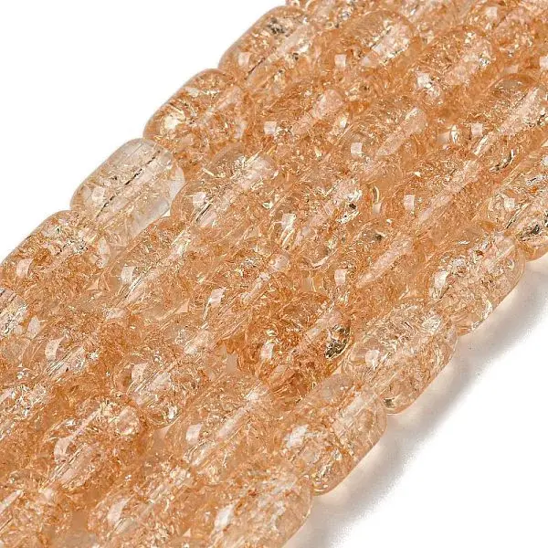 Transparent Crackle Glass Beads Strands