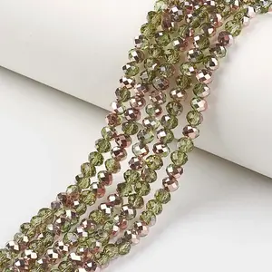Electroplate Transparent Glass Beads Strands