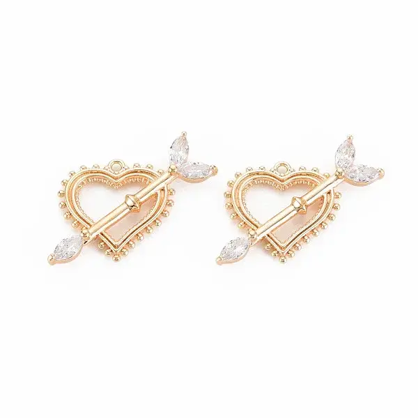 Brass Micro Pave Cubic Zirconia Pendants