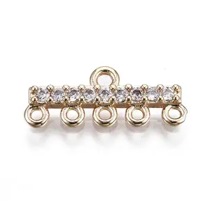 Brass Micro Pave Clear Cubic Zirconia Chandelier Component Links