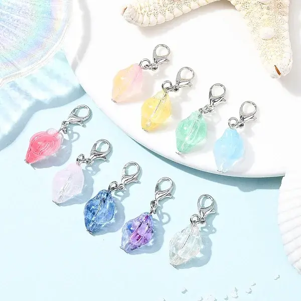 9Pcs Glass Conch Pendant Decorations