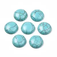 Craft Findings Dyed Synthetic Turquoise Gemstone Flat Back Dome Cabochons