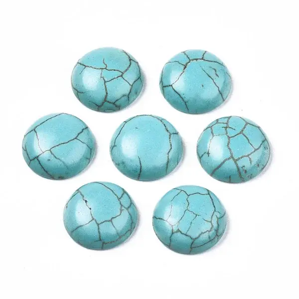 Craft Findings Dyed Synthetic Turquoise Gemstone Flat Back Dome Cabochons