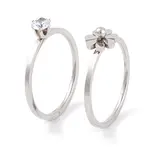 Flower 304 Stainless Steel Finger Ring Set for Women