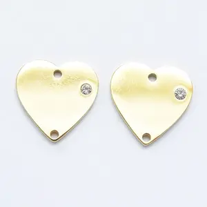 316 Surgical Stainless Steel Micro Pave Cubic Zirconia Links connectors