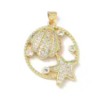 Brass Micro Pave Cubic Zirconia Pendants