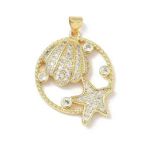 Brass Micro Pave Cubic Zirconia Pendants