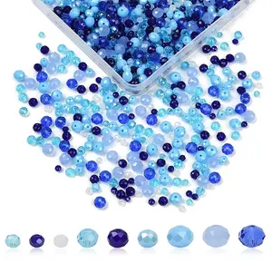 1050Pcs 9 Colors Electroplate Glass Beads Sets