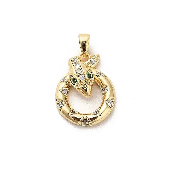 Brass Micro Pave Cubic Zirconia Pendants