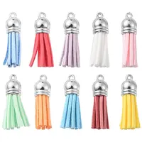 10Pcs 10 Style Faux Suede Tassel Pendant Decorations