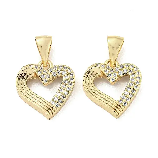 Brass Micro Pave Clear Cubic Zirconia Pendants