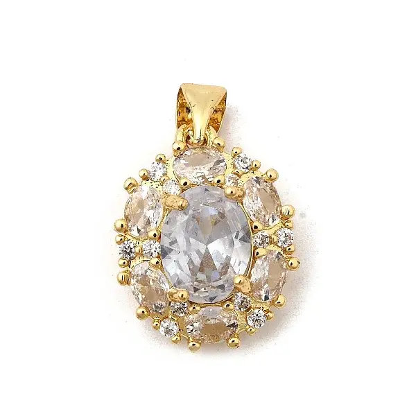 Brass Micro Pave Cubic Zirconia Pendants