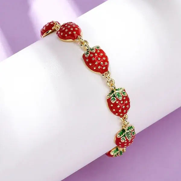 Brass Micro Pave Cubic Zirconia Link Bracelets for Women