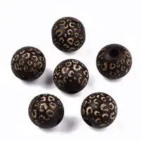 Painted Natural Wood Beads