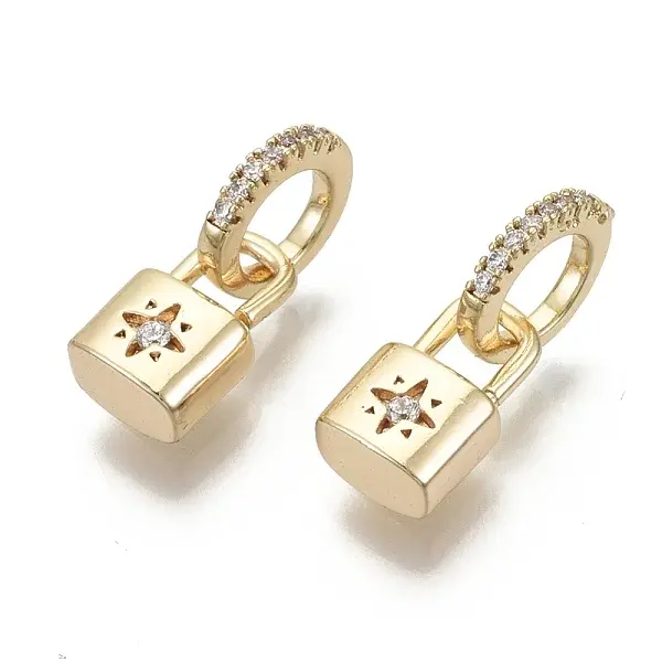 Brass Micro Pave Cubic Zirconia Pendants