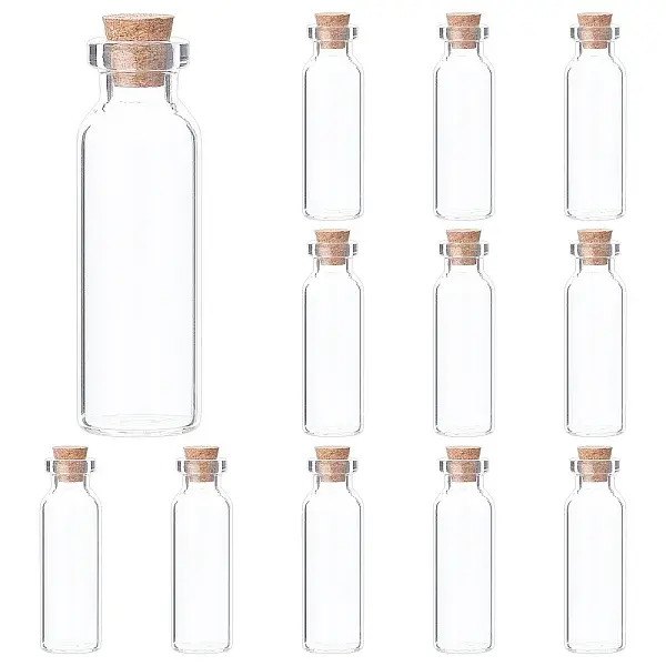 12Pcs Glass Jar Glass Bottles Bead Containers