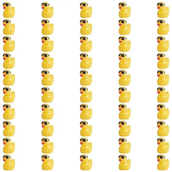 50Pcs Resin Ornaments Cute Little Yellow Duck Ornaments DIY Landscaping