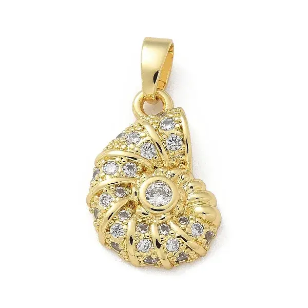 Brass Micro Pave Clear Cubic Zirconia Pendants