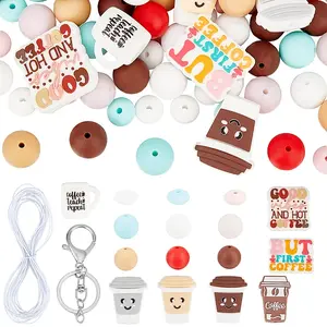DIY Coffee Theme Silicone & Iron Keychain Making Kits