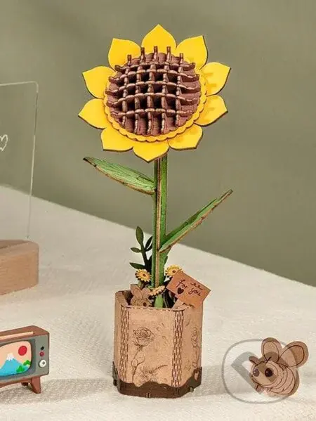 NiXiM Dřevěné 3D puzzle/Slunečnice - puzzle z kategorie 3D puzzle