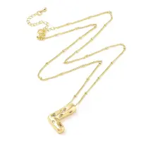 Brass Micro Pave Clear Cubic Zirconia Pendant Necklaces