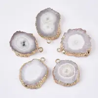 Natural Druzy Agate Pendants