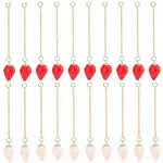 20Pcs 2 Colors Opaque Resin Simulation Strawberry Pendant Decorations for Keychain