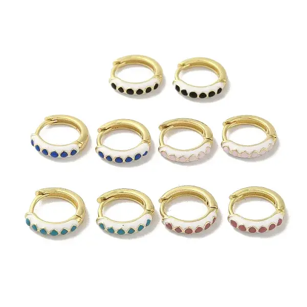 Brass Enamel Stud Earrings