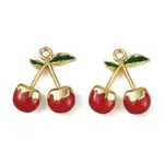 Cherry 304 Stainless Steel Enamel Pendants