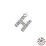 Real Platinum Plated Rhodium Plated 925 Sterling Silver Micro Pave Clear Cubic Zirconia Charms