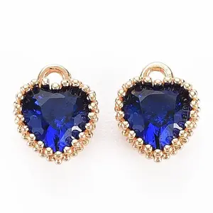 Brass Micro Pave Cubic Zirconia Charms