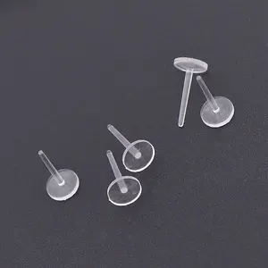 Plastic Flat Round Stud Earring Findings
