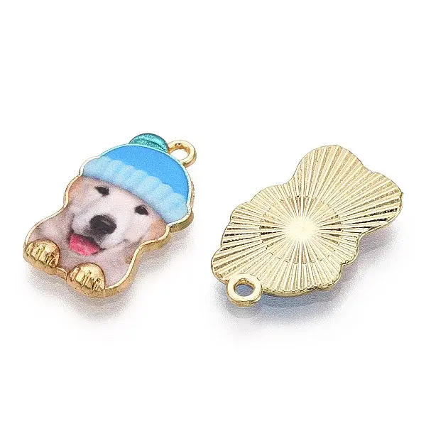 Printed Light Gold Tone Alloy Pendants