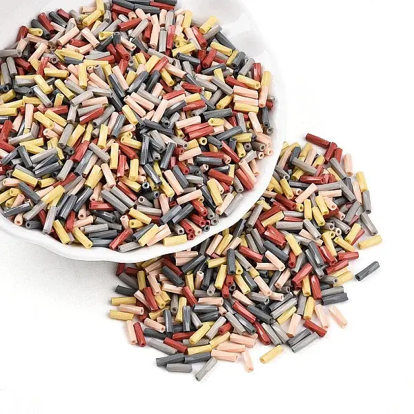 Baking Paint Glass Twist Bugle Beads